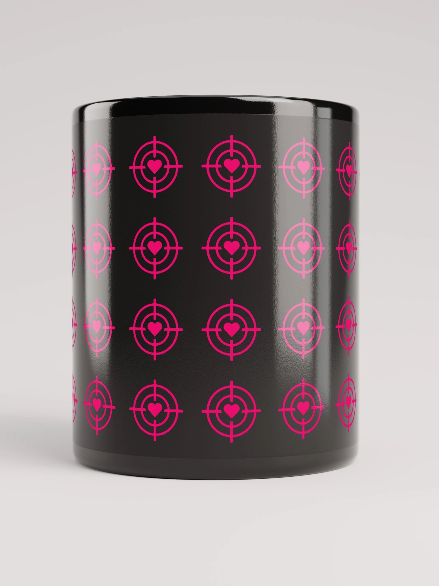 Pink Heart Crosshair Black Mug product image (2)
