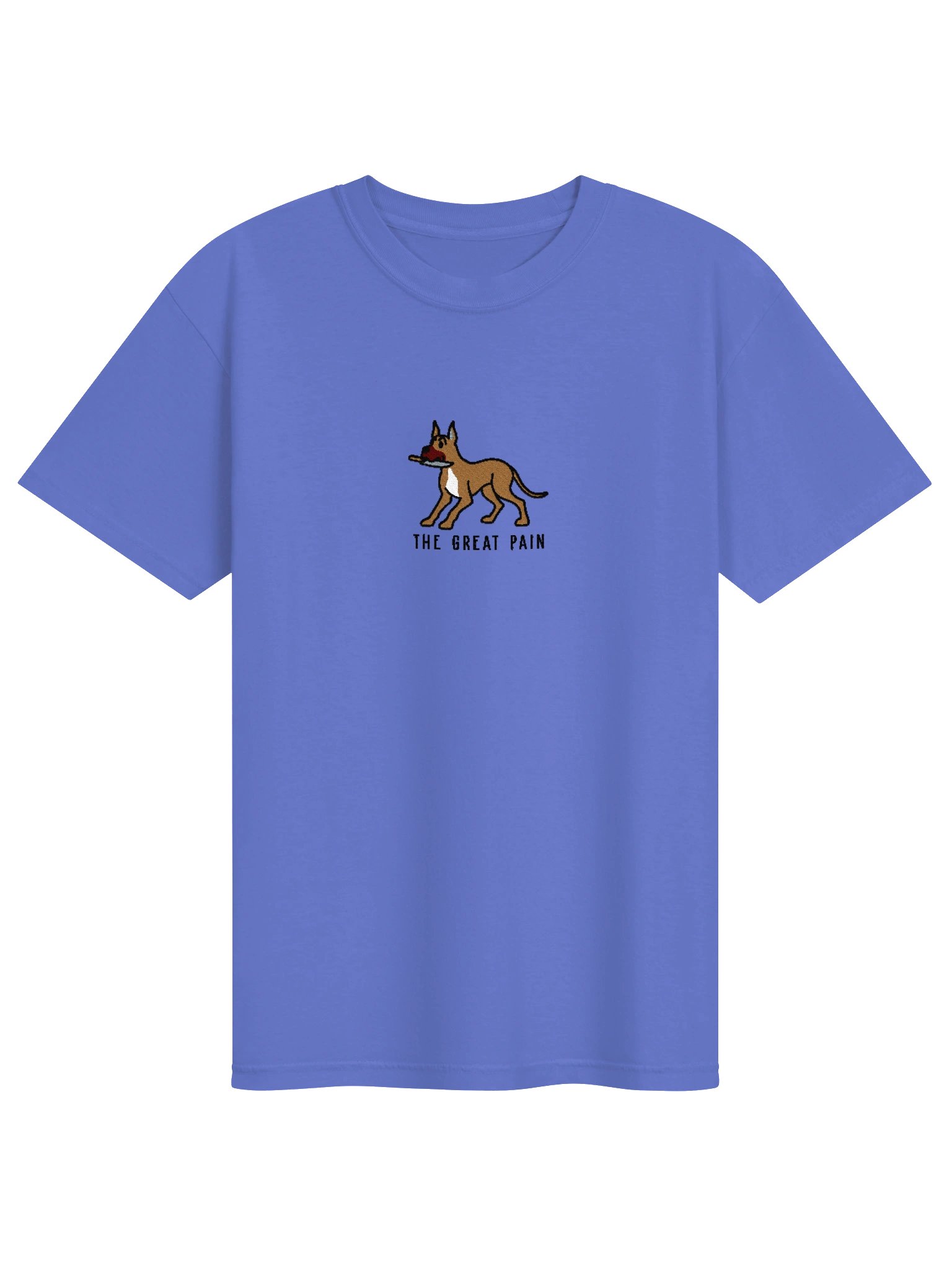 The Great Pain Funny Chibi-Style Embroidered T-Shirt for Great Dane(Tan, Cropped Ears) Owners product image (37)