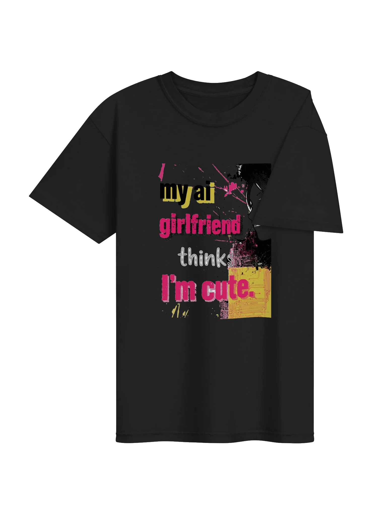 My AI Girlfriend Thinks I'm Cute – Anime Cyberpunk T-Shirt product image (41)