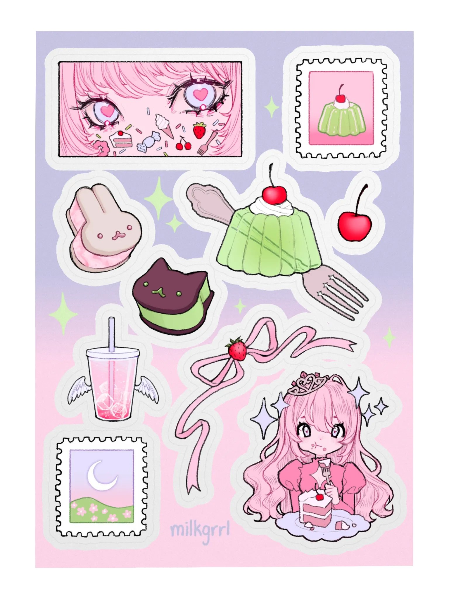 princess of sugar // sticker sheet product image (2)