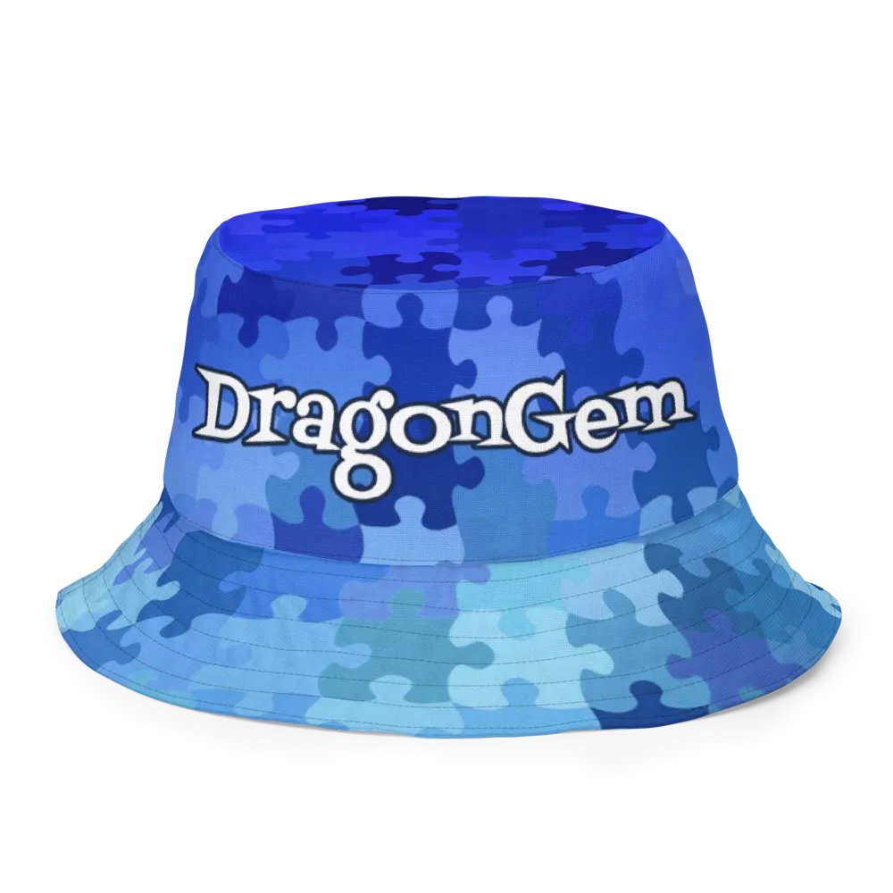 How Puzzling Blue Reversible Bucket Hat product image (5)