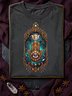 Mystical Zodiac Hamsa – Cosmic Constellation Mirror &amp; Sacred Eye Talisman tee