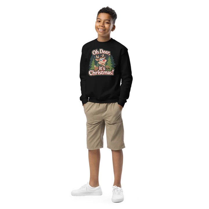 Oh Deer Christmas Reindeer Youth Sweatshirt product image (1)
