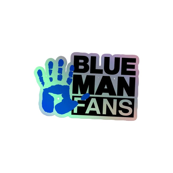 Blue Man Fans Hand Print Holofoil Sticker product image (2)