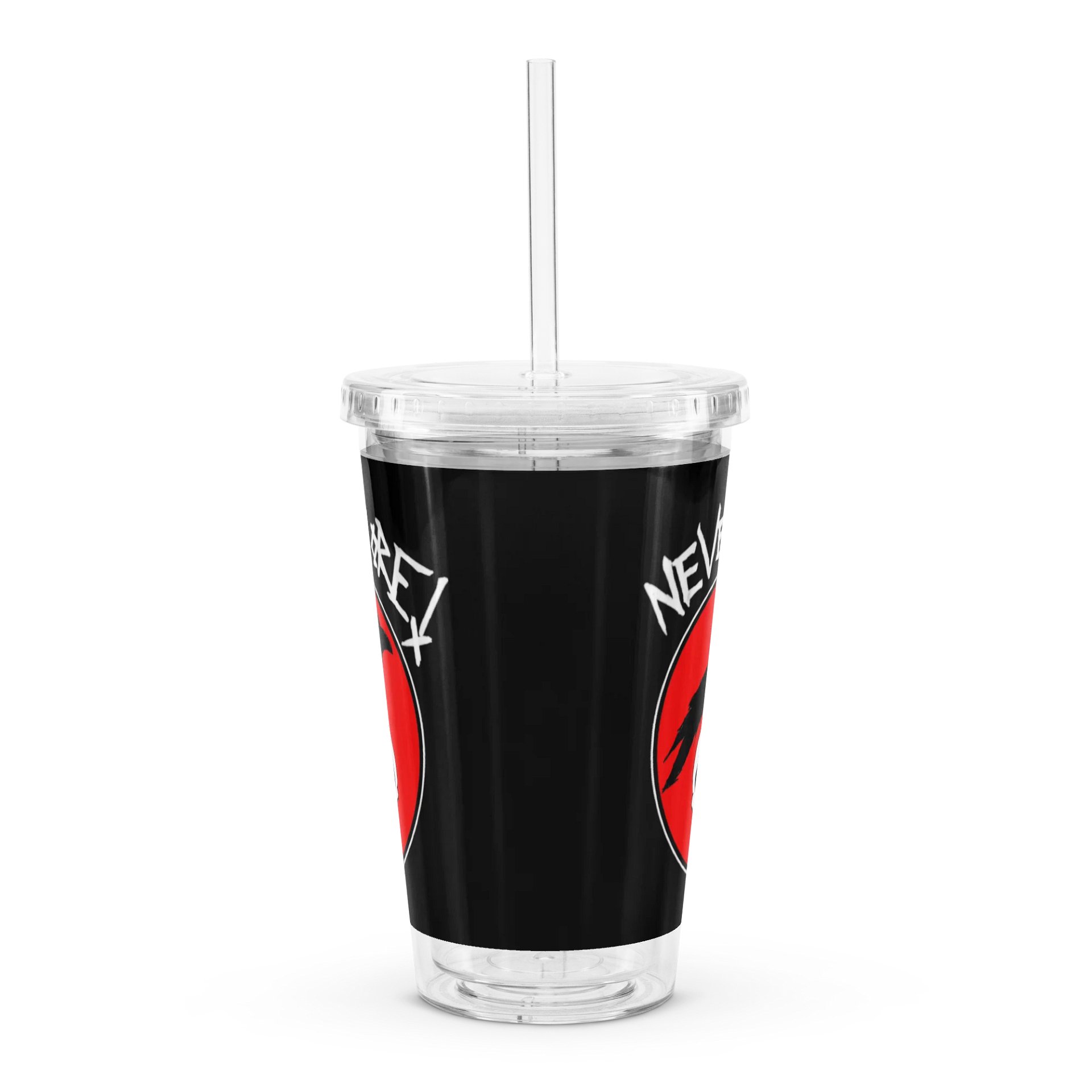 "Nevermore" Clear Plastic Tumbler With Straw product image (1)