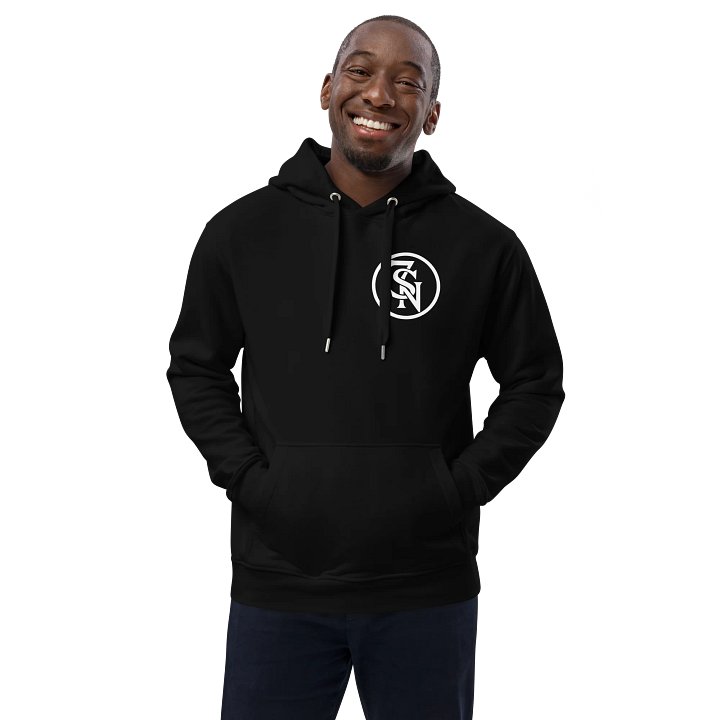 Seven Shades of Nothing White Logo on Black Premium Eco Hoodie product image (1)