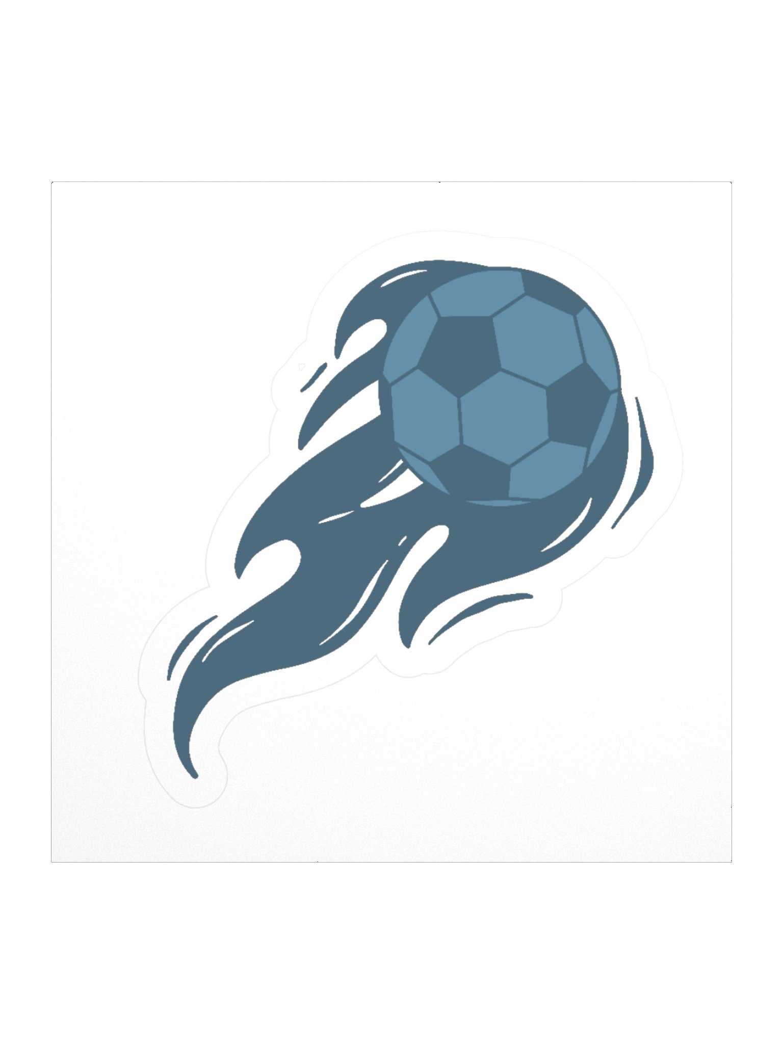 Blue Flaming Soccer Ball Sticker product image (1)