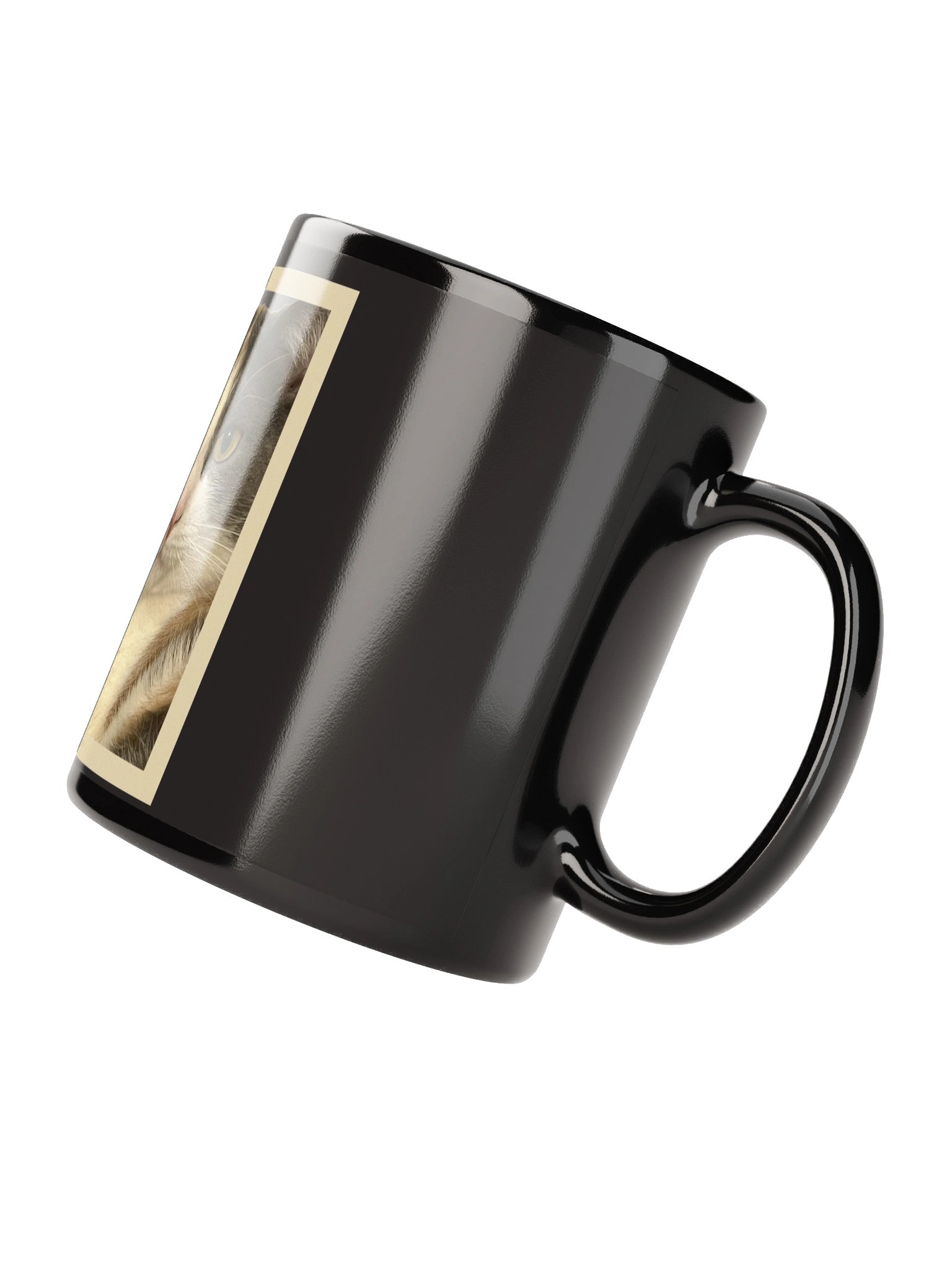 Kah-Key Lala Cat Black Glossy Mug product image (2)