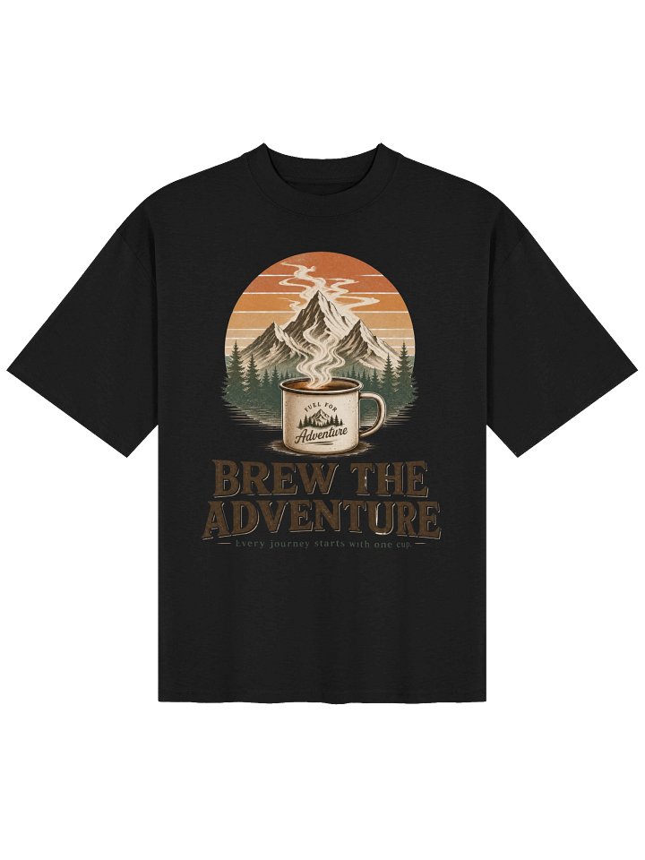 BREW THE ADVENTURE Graphic T-Shirt | Premium Outdoor Coffee Shirt | Vintage Camping Tee | Unisex Adventure Streetwear | NOVYRRA product image (1)