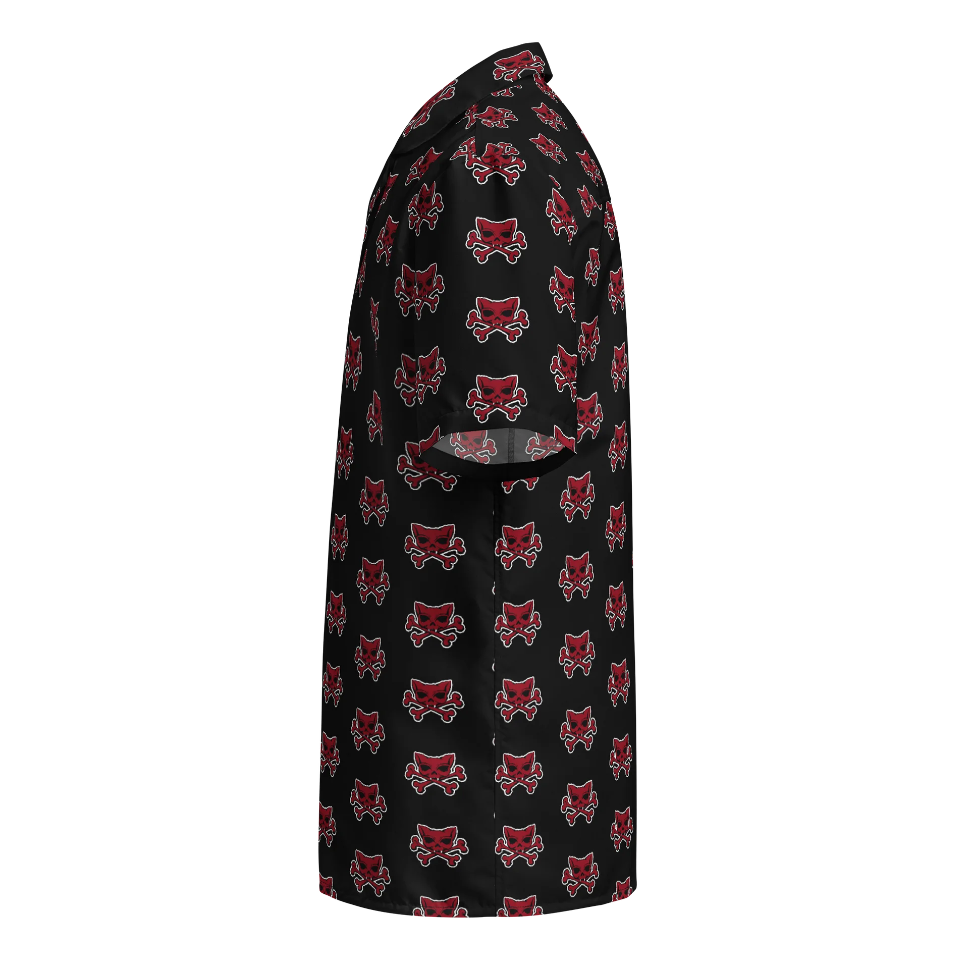 Red Kat Skull Designer Hawaiian Shirt product image (3)
