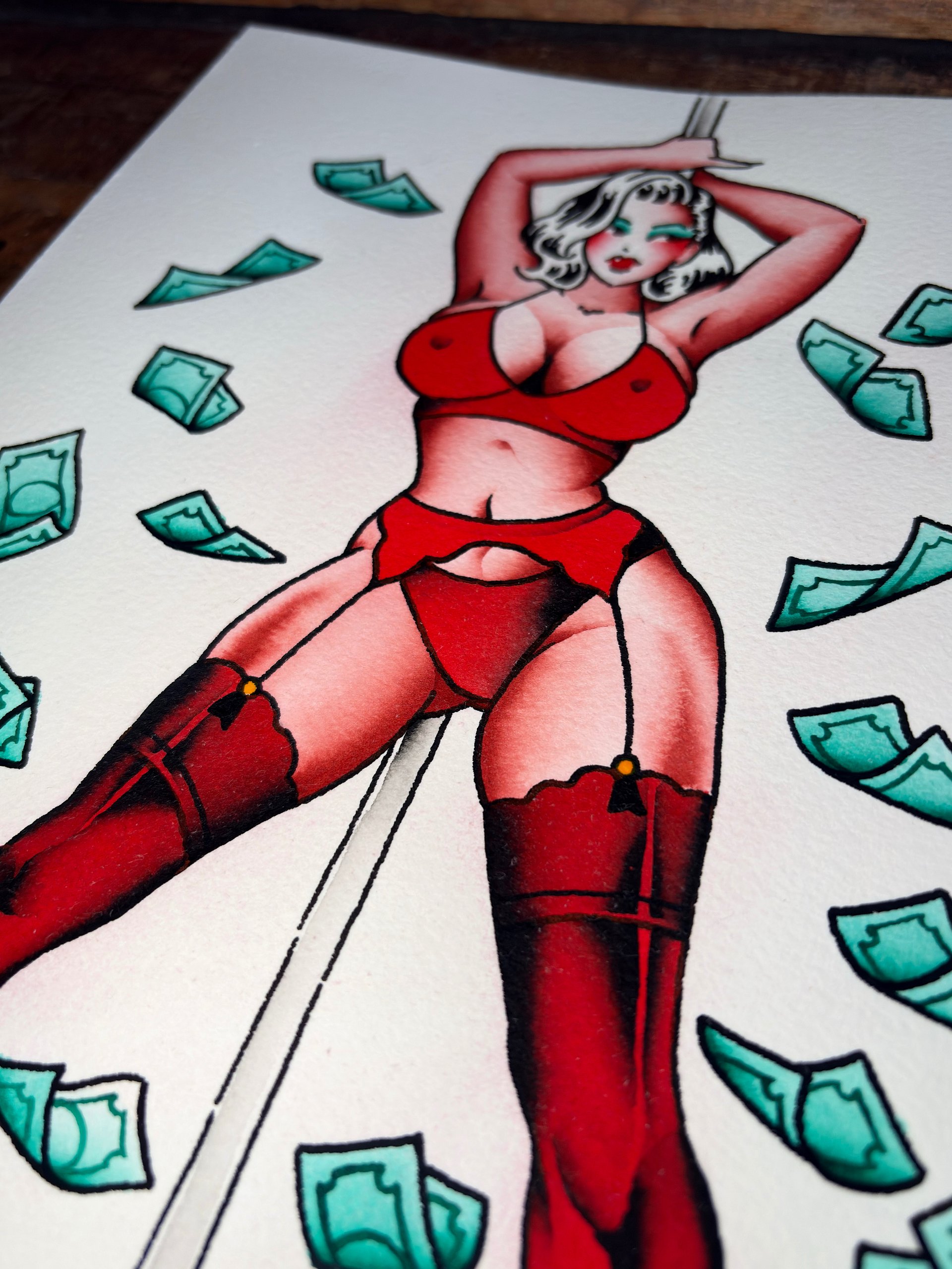 Scarlet viper - ORIGINAL PAINTING - 9X12 product image (3)