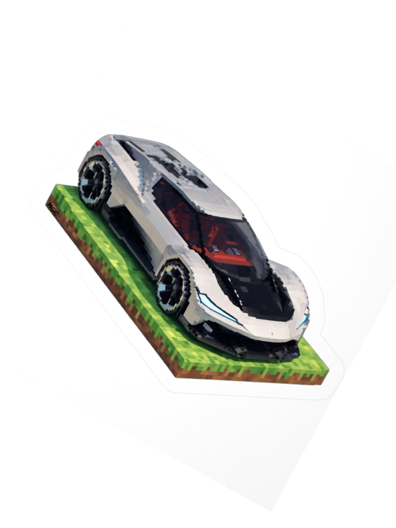 Silver Corvette CX Concept Sticker (Pixel, Retro, Minecraft) product image (5)