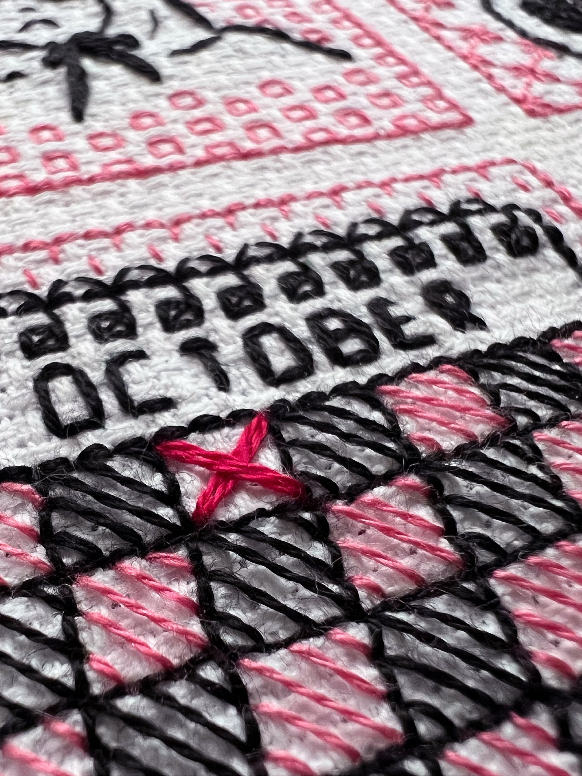 Pink Wednesdays • Blackwork Cross Stitch Pattern • PDF Digital Download product image (7)