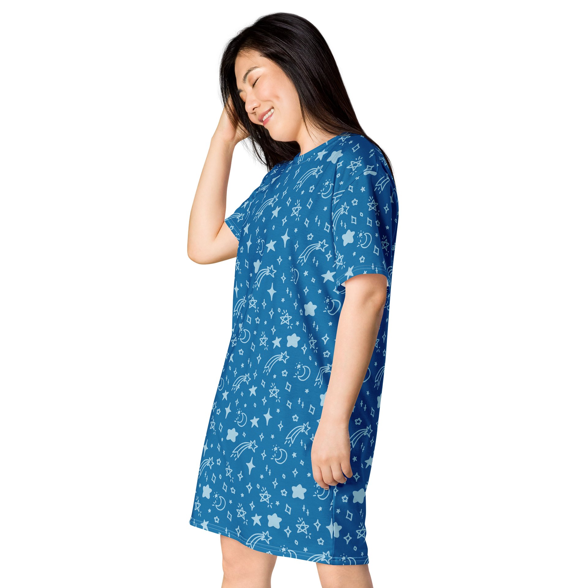 Stylish Stars and Moons T-Shirt Dress for Casual Wear product image (3)