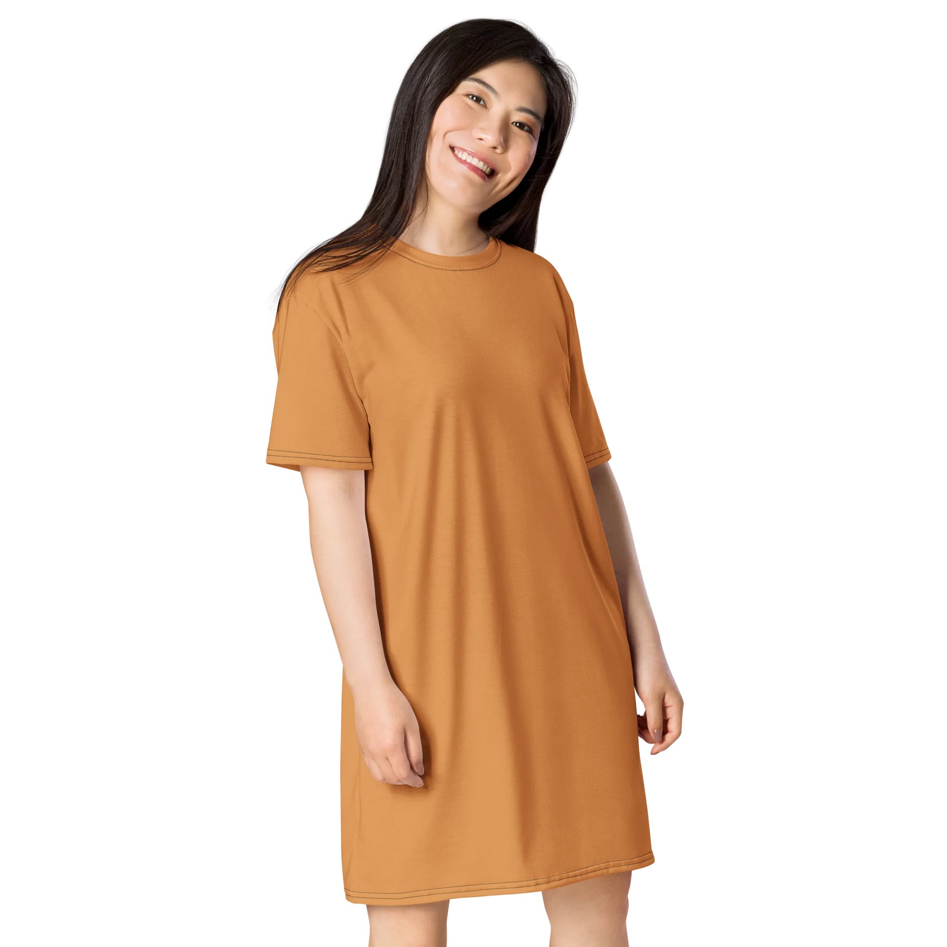 Porsche Gold Oversized T-Shirt Dress | Stretchy Fabric | Casual or Formal Style | Sizes 2XS-6XL | Exclusive Design product image (4)
