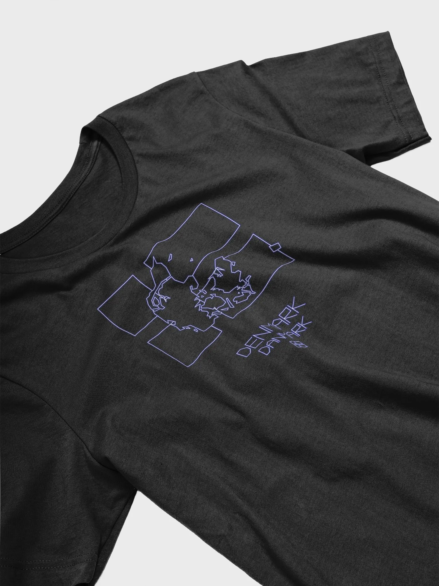 Retro Denmark Map T-Shirt - 80s Arcade Neon Wireframe Danish Graphic Tee product image (2)