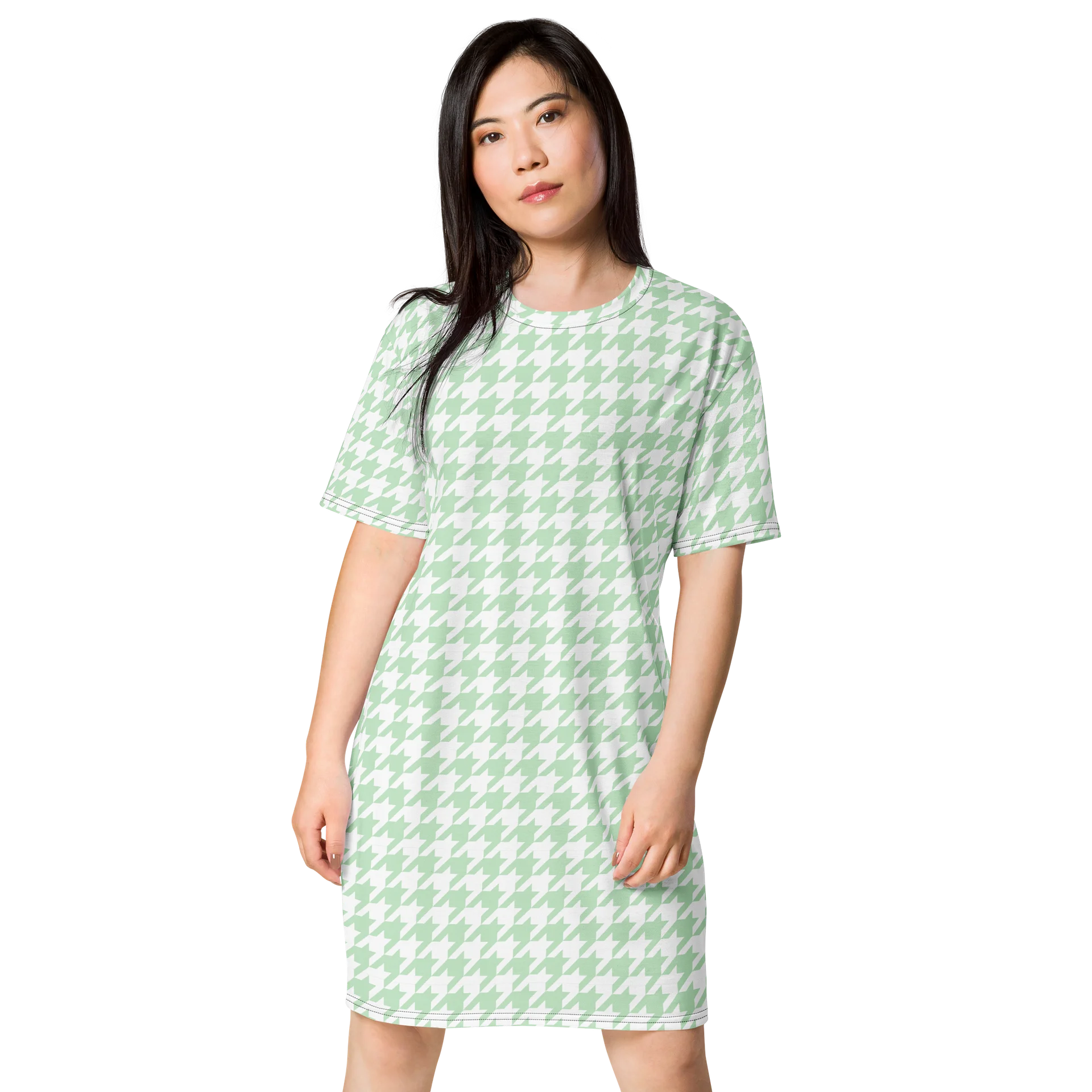 Mint Green Houndstooth Oversized Dress product image (1)