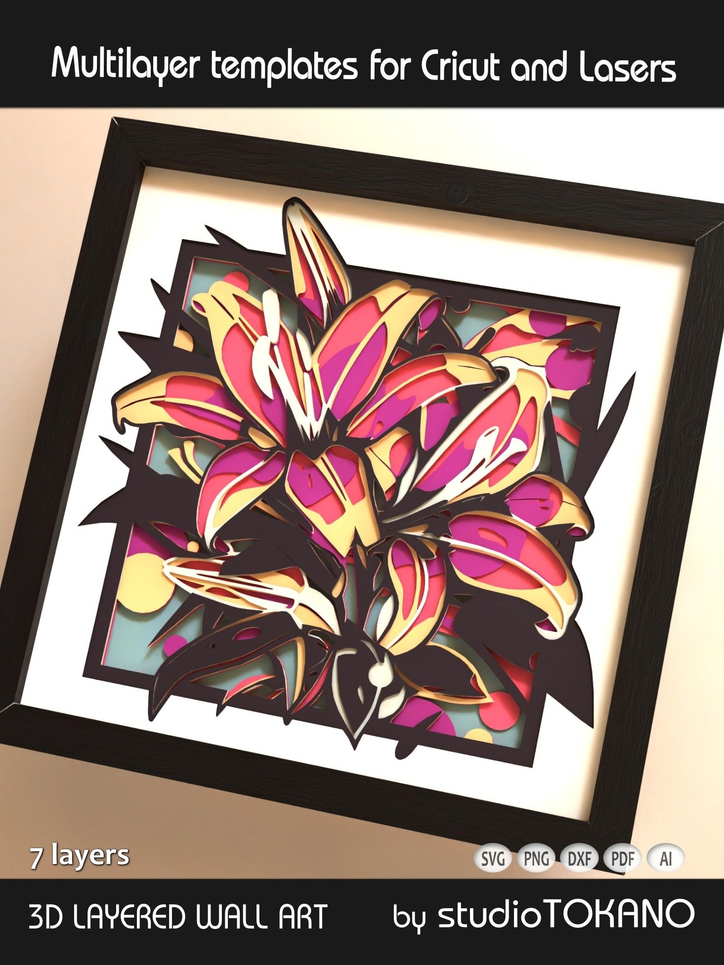 Tiger Lily Shadow box SVG product image (11)