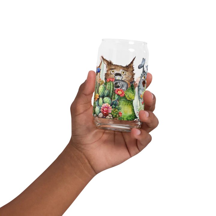 Desert Bloom: A Tale of Resilience Glass Can | 16 oz Friendship Blossoms Drinkware product image (2)