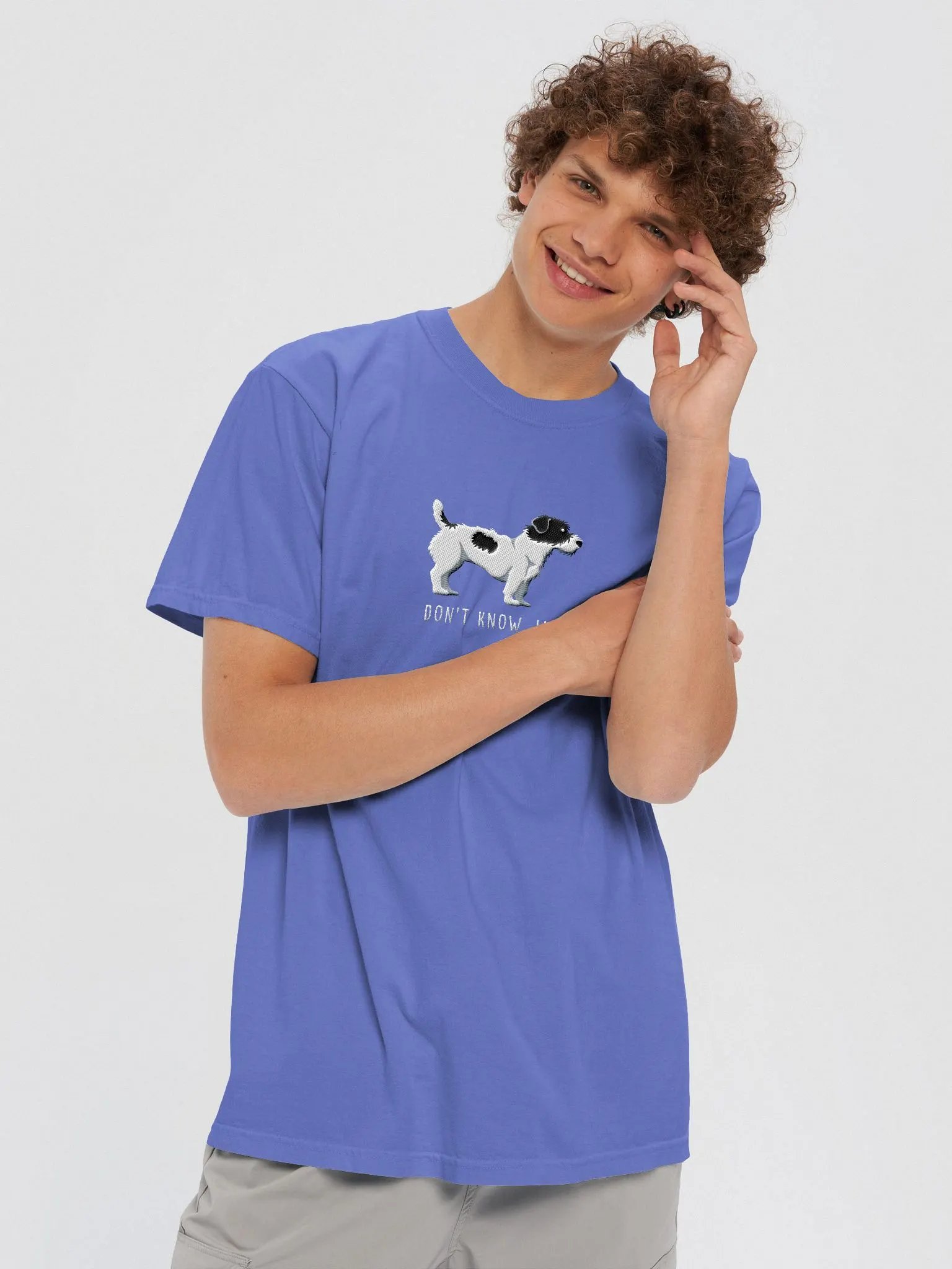 Don't Know Jack T-Shirt(Embroidered) of a Jack Russell Terrier(Black & Coat, Rough Coat) product image (8)