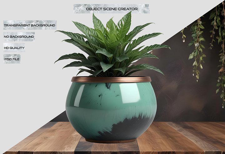 Jade Signature – Gradient Planter PNG product image (2)