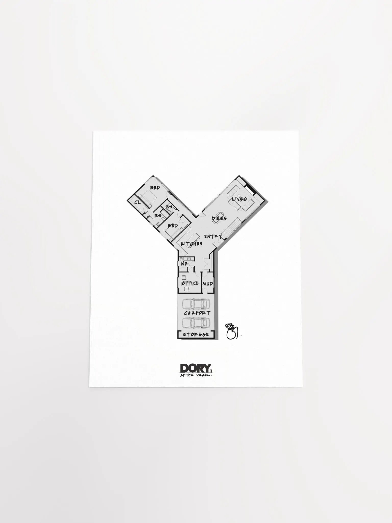 Alphabet Floor Plan Poster - Y product image (4)