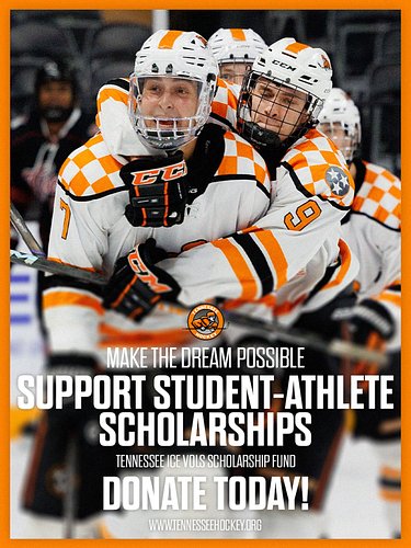 The Tennessee Ice Vols need your support! Donate today at the link in our bio to help support scholarships for future Ice Vol...