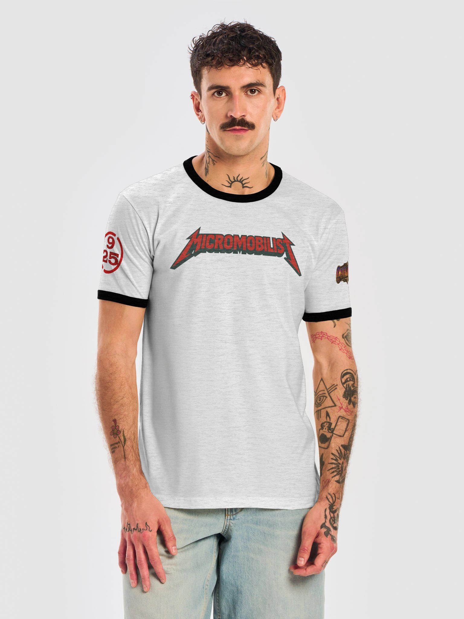 "MICROMOBILIST II" E-Bike Rider Ringer T-Shirt product image (23)