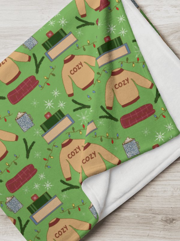 Cozy Winter in Green Throw Blanket product image (1)