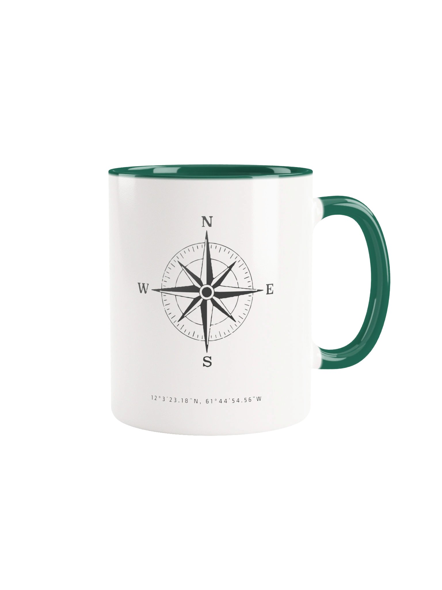 Compass -Grenada - Vintage ALT | Ceramic Mug Forest Green Peek-A-Boo Inside product image (1)
