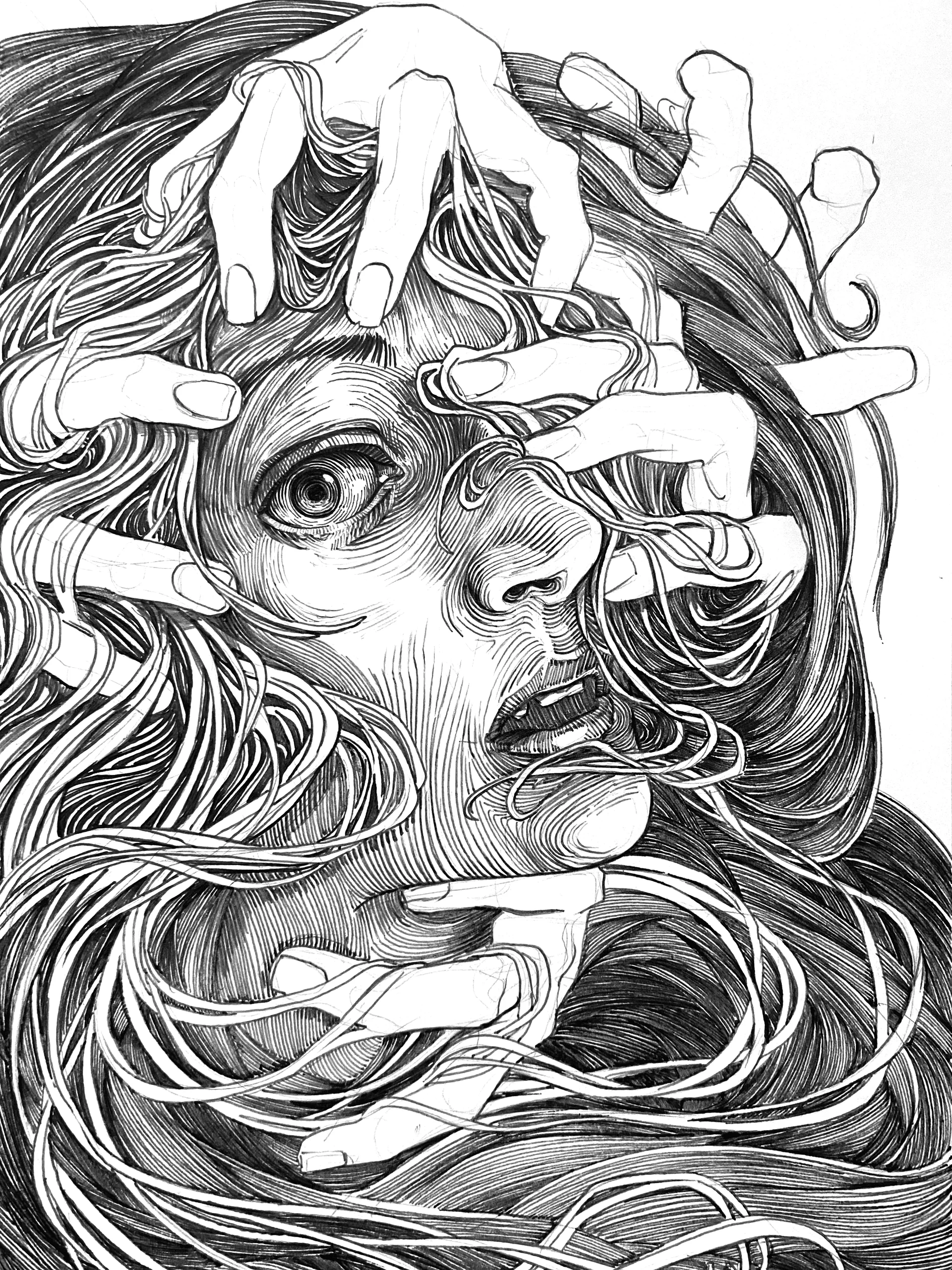 Inktober art. “Panic” (free shipping) product image (1)