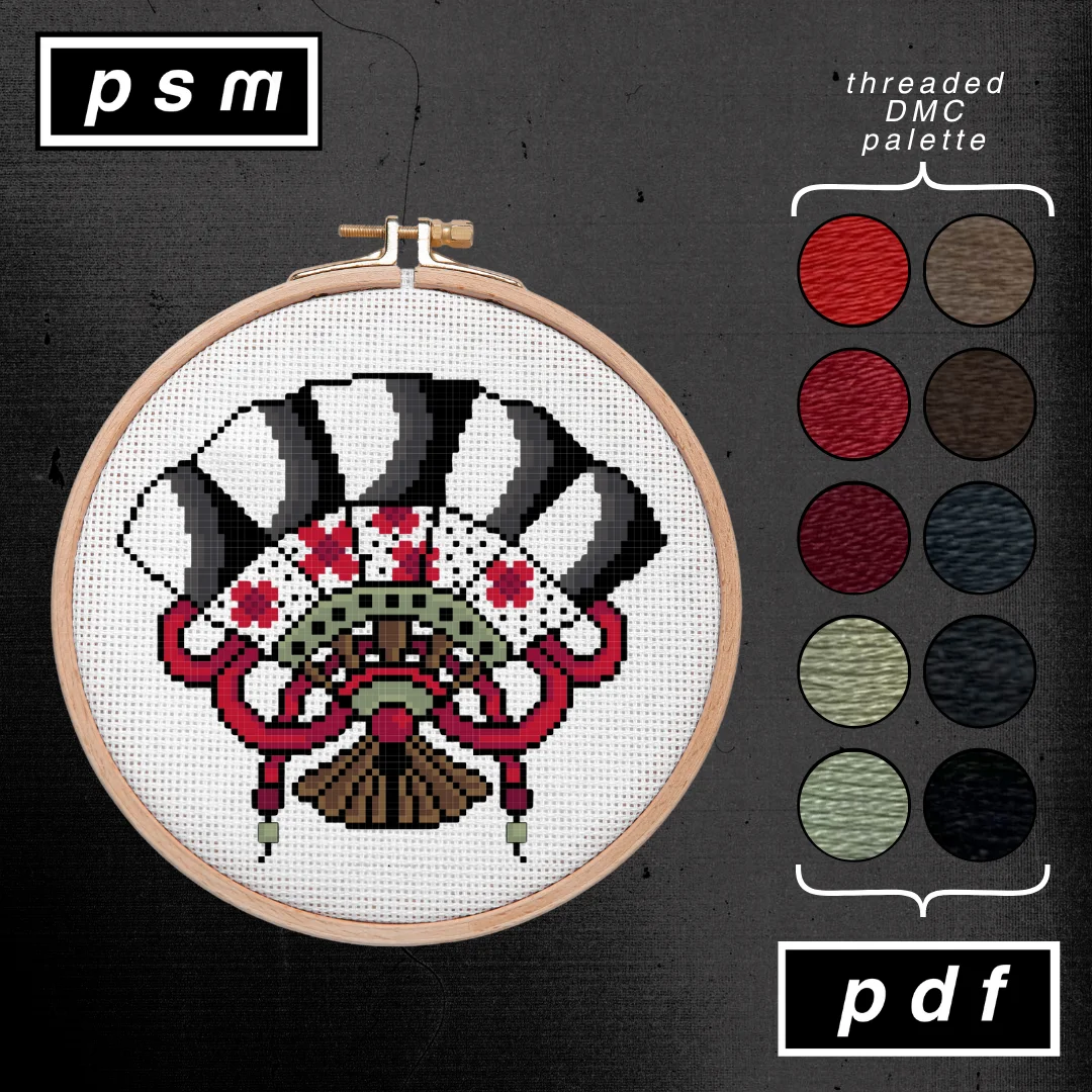 Red Flower Sensu Ornamental Fan Pattern product image (1)