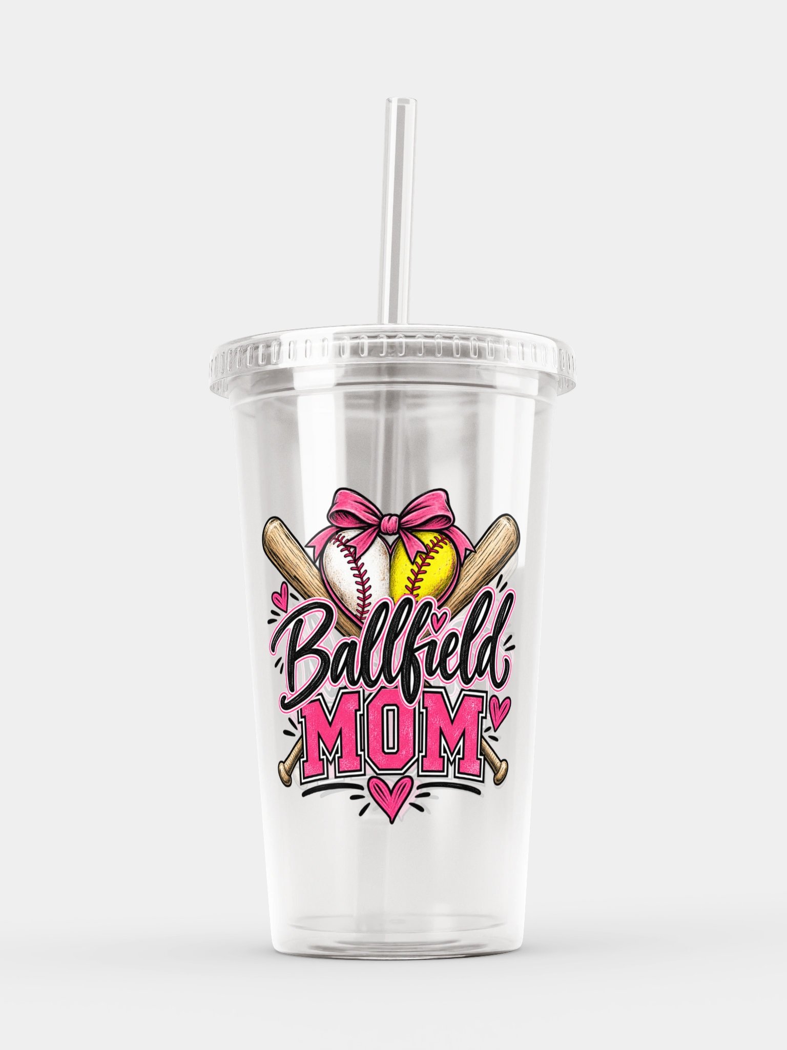 Ballfield Mom Clear Tumbler | Double-Wall Game Day Cup product image (6)
