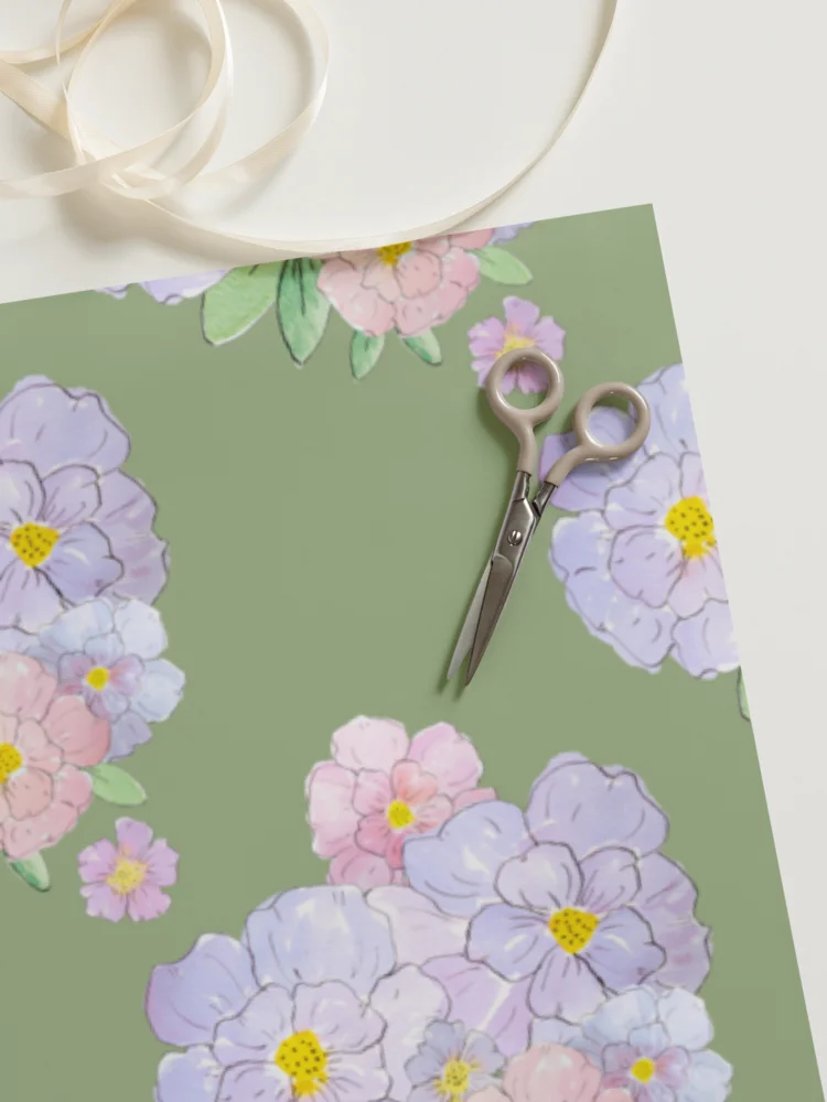 Gingham Blossoms Wrapping Paper Set of 3 Sheets product image (7)