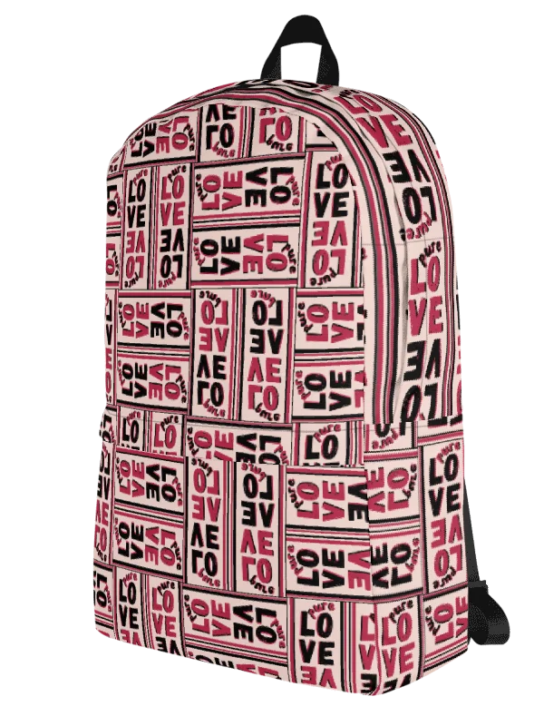 Pure LOVE dual Color Pattern on peach Background - All-Over Print Backpack product image (1)