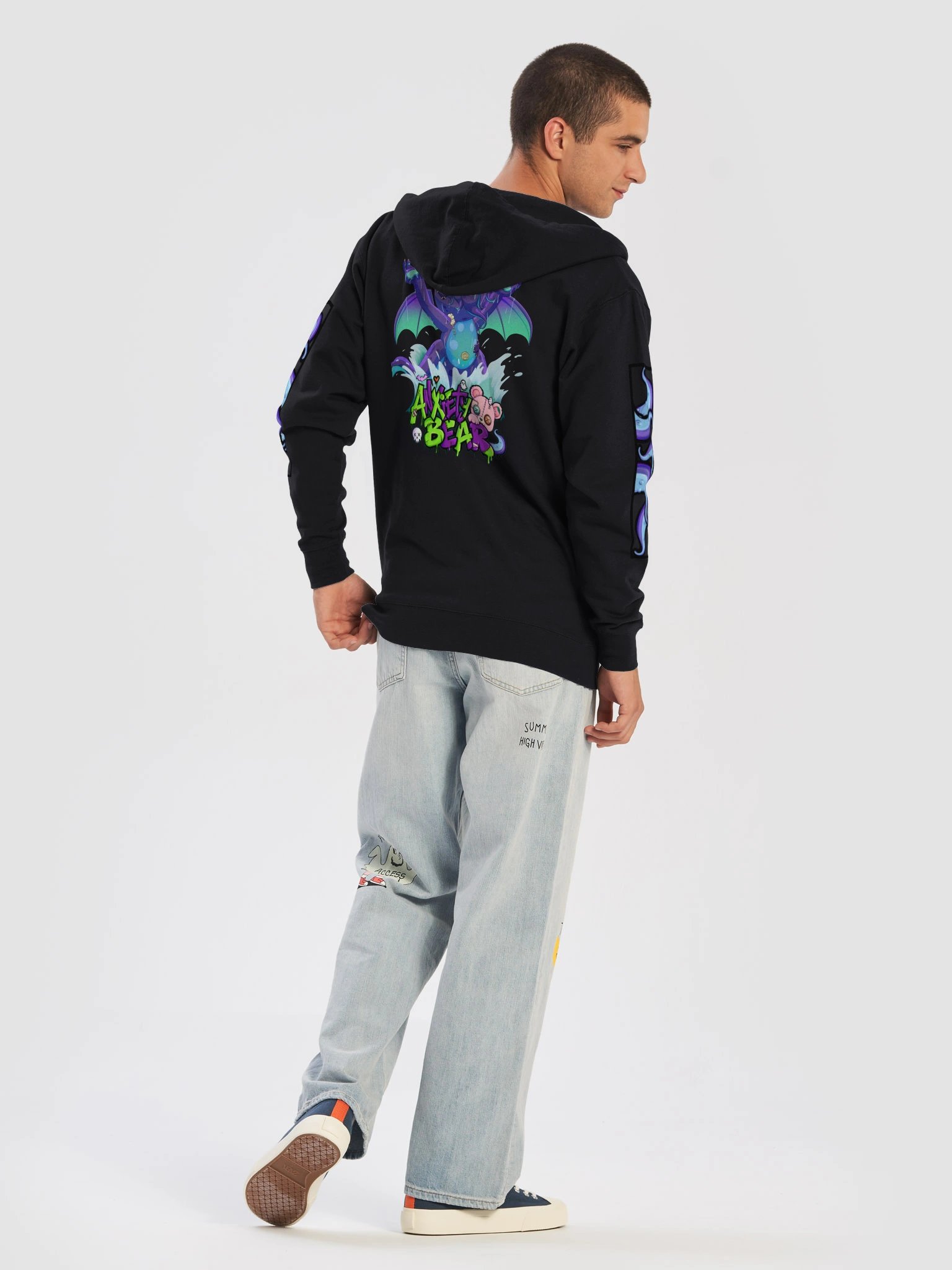 Anxiety Bear Bearthulu Zip Up Hoodie product image (29)