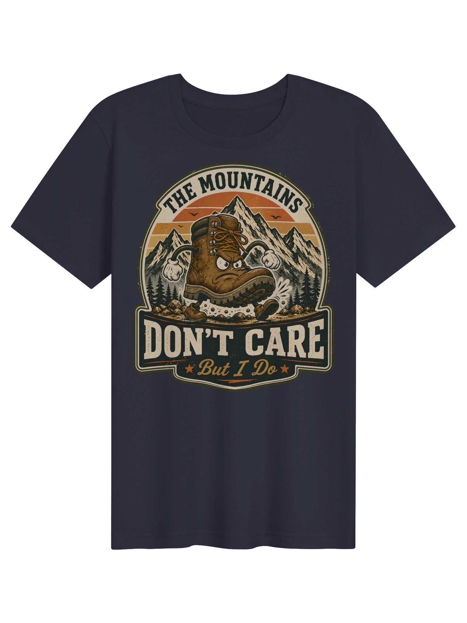 The Mountains Don’t Care Funny Hiking Tee product image (4)