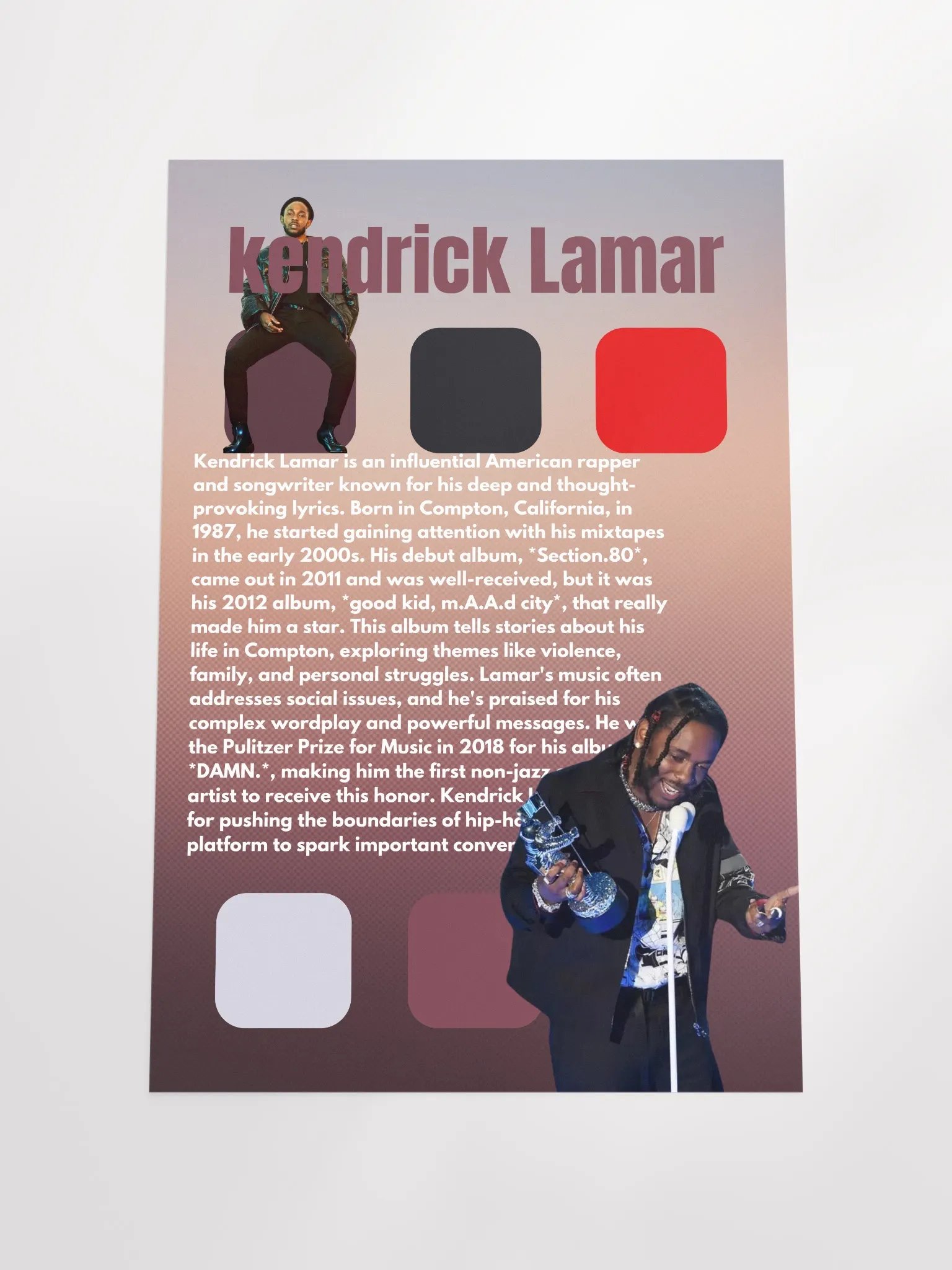 (20x30in) Kendrick Lamar: Premium Unframed Poster product image (4)