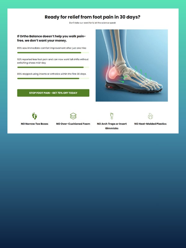 Product Sales Landing Page Foot Pain Relief & Orthopedic Footwear Template (GemPages) product image (6)