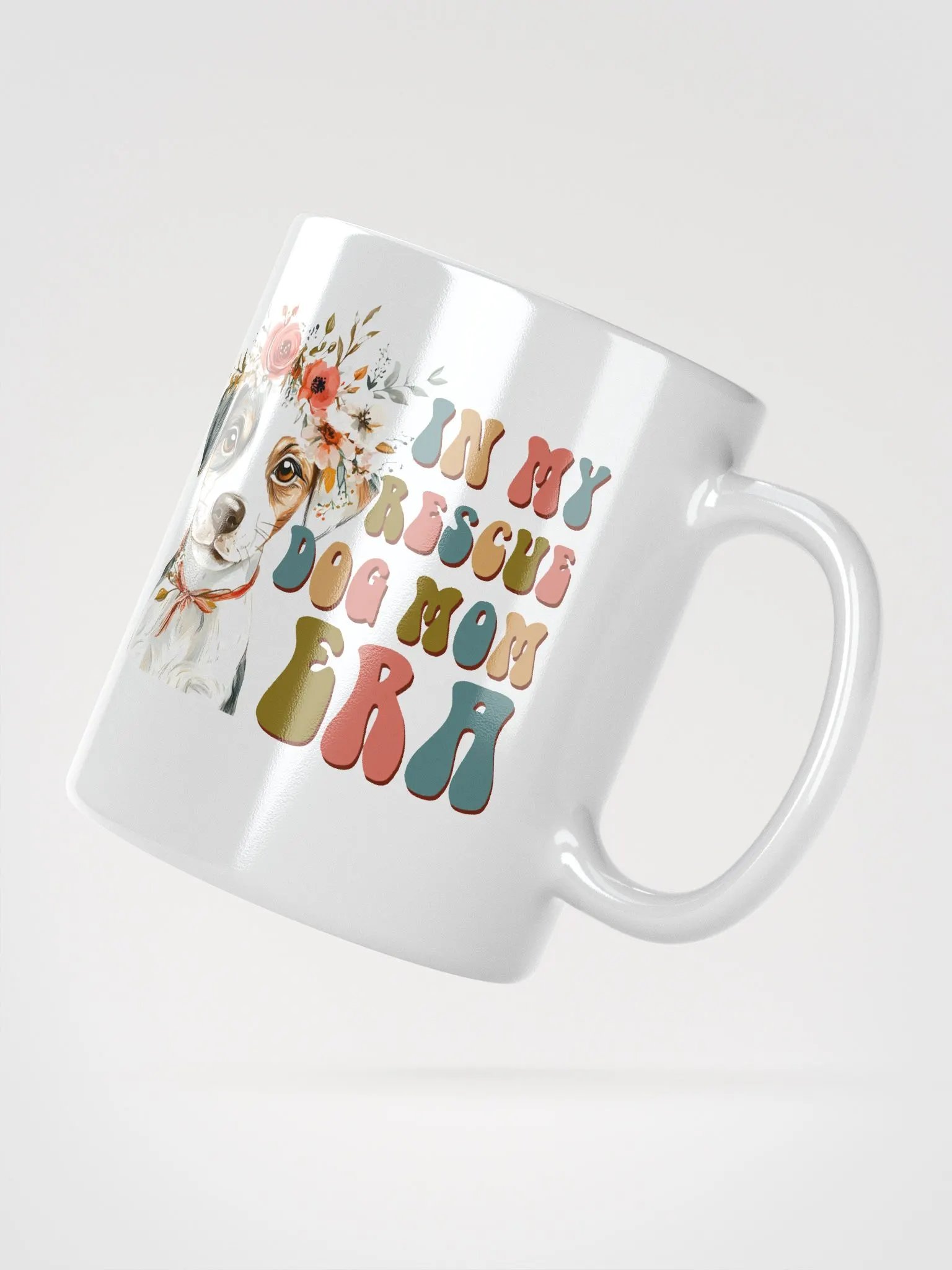 Rescue Dog Mom Era White Glossy Mug product image (3)