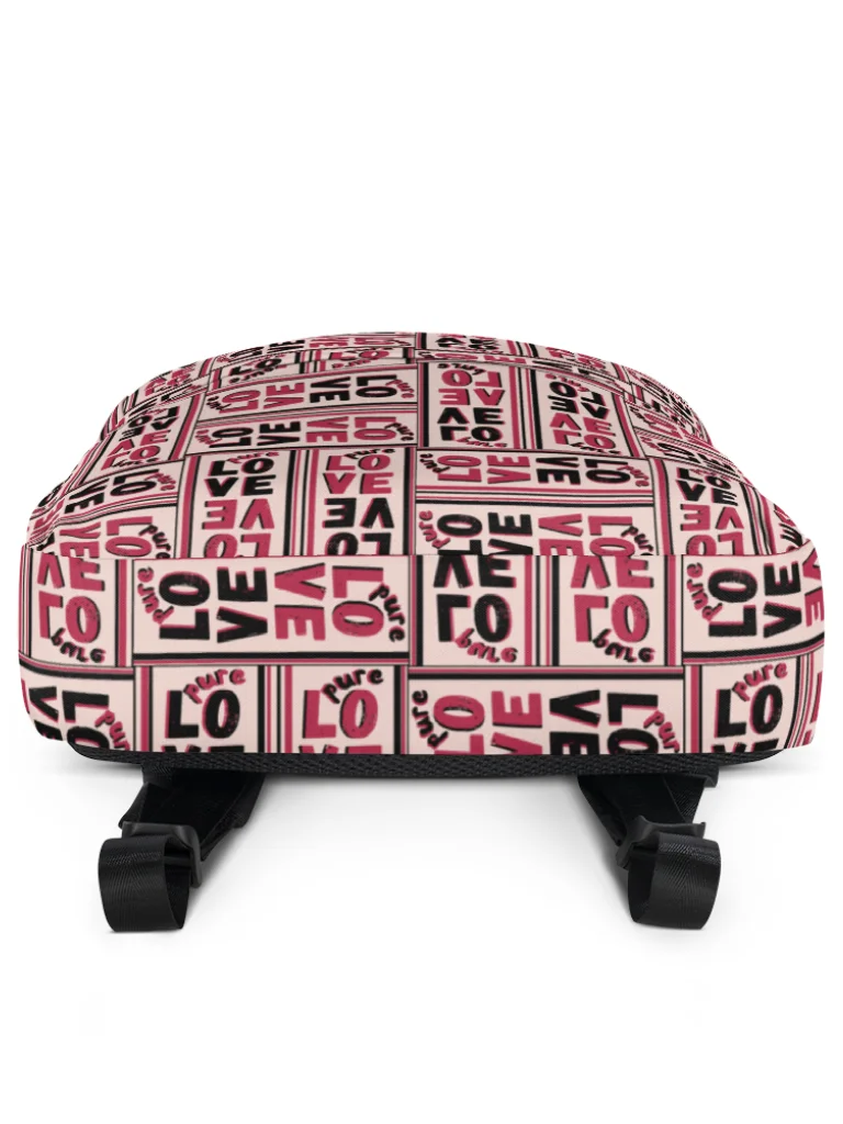Pure LOVE dual Color Pattern on peach Background - All-Over Print Backpack product image (6)