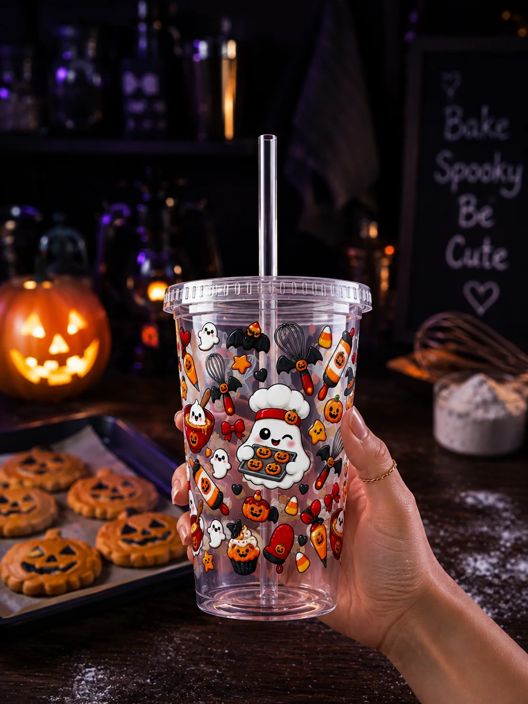 Halloween X Chef Mashup Clear Wall Tumbler 16 Oz (473 ml) product image (1)