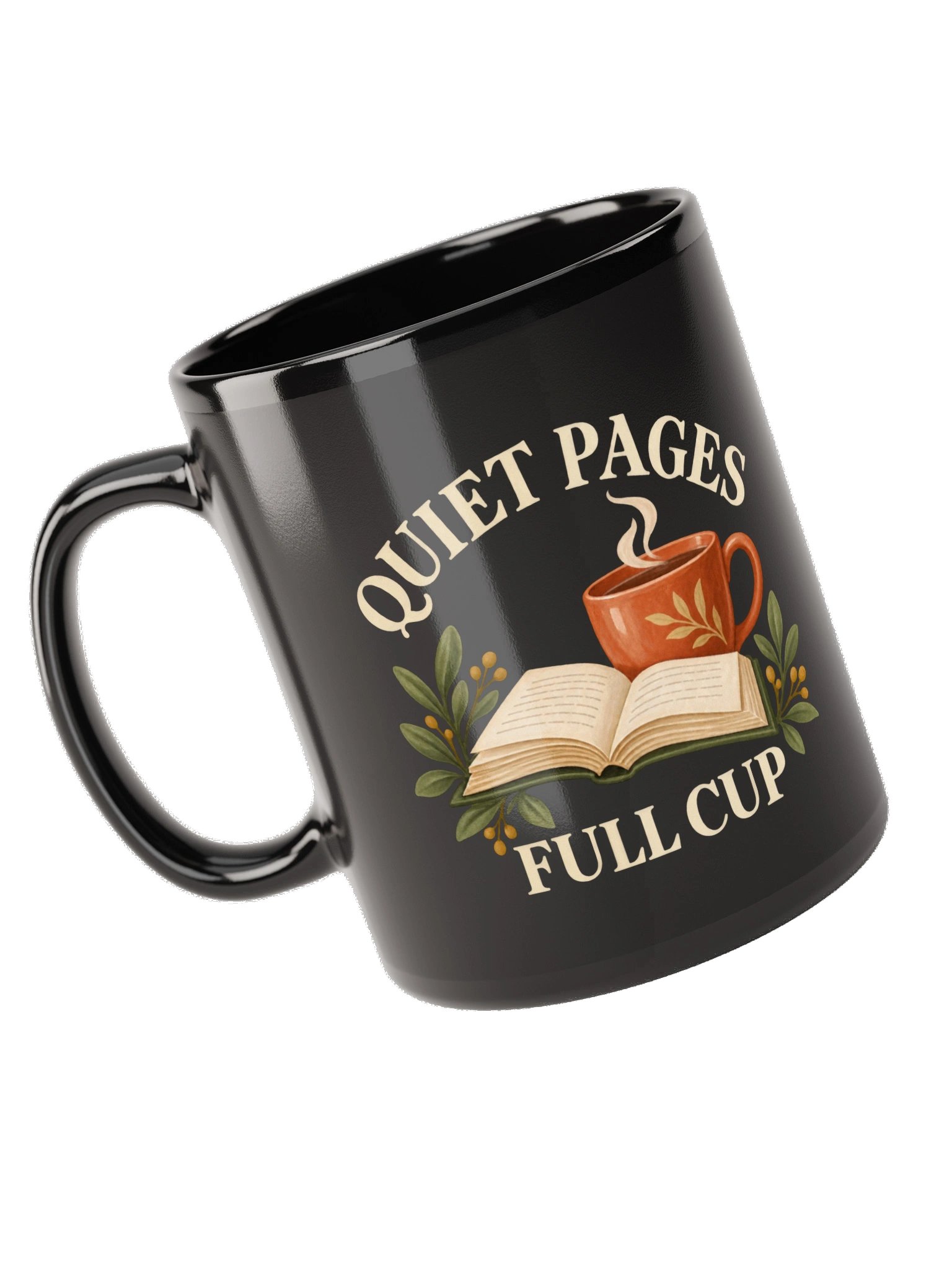 Quiet Pages Full Cup Black Mug product image (5)