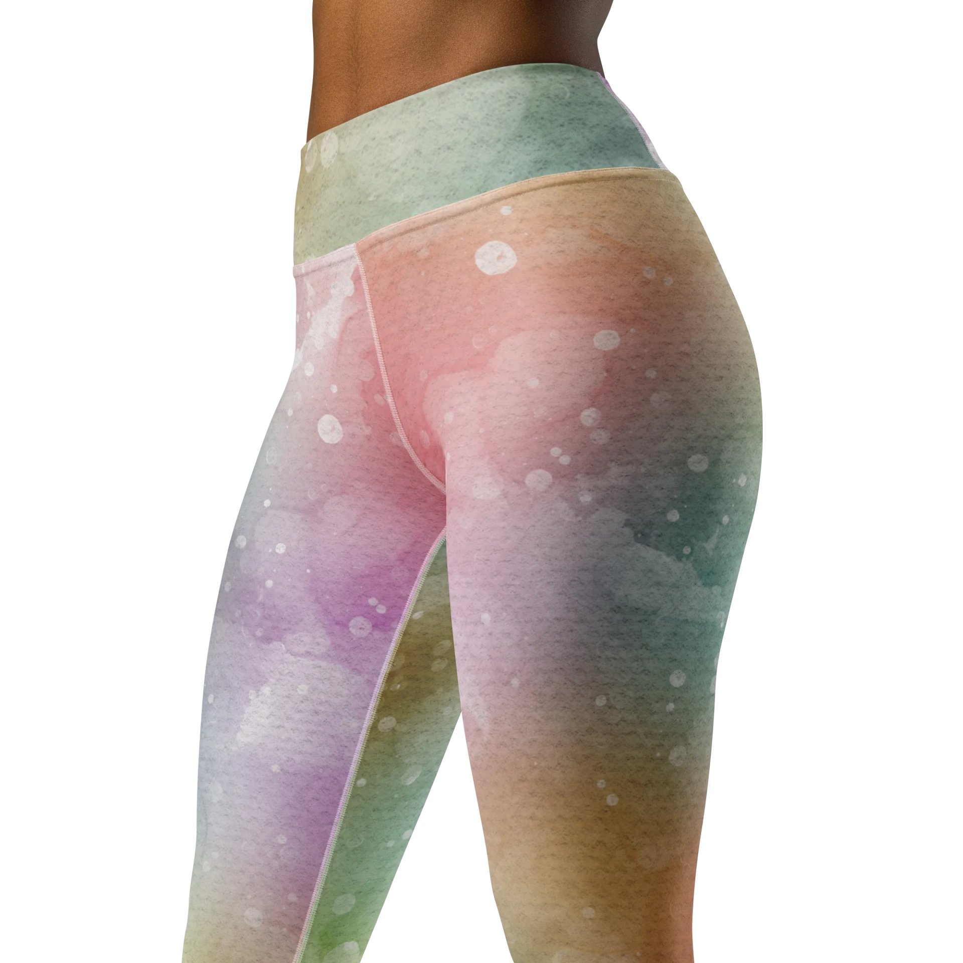 Galactic Glow High-Waist Leggings - Rainbow Nebula product image (4)