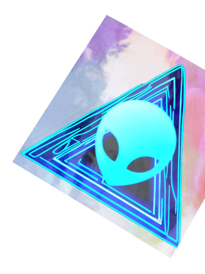 Neon Pyramid Alien — Holographic Kiss-Cut Sticker Sheet product image (4)
