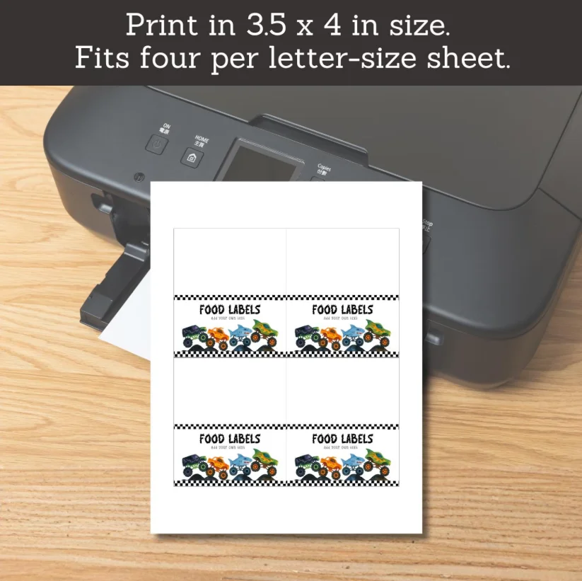 Boom Crash Monster Truck Food Labels | Editable Birthday Buffet Cards | Monster Truck Party Decor | Printable Tent Cards | Race Theme BN13 product image (5)