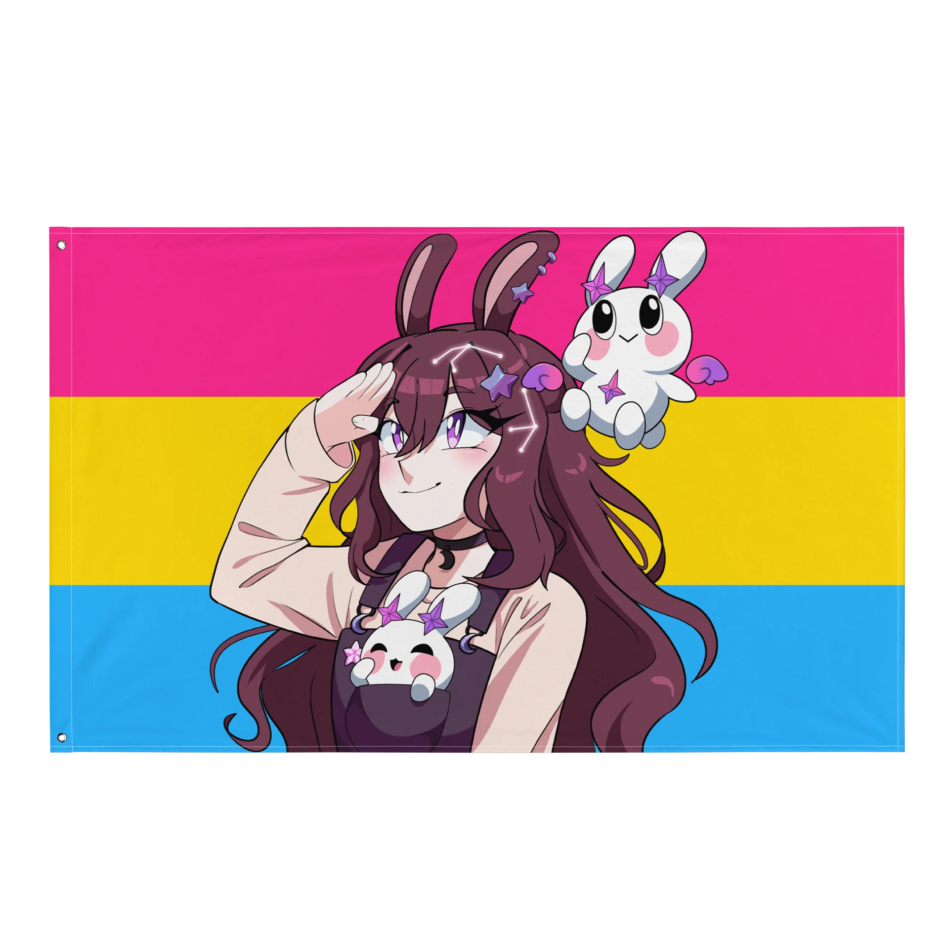 Pan Pride Flag - featuring Yuwuna and Mellow! product image (1)
