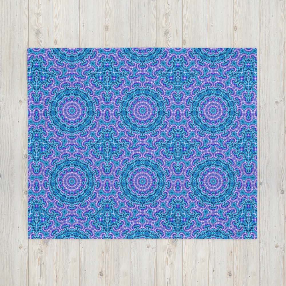 Blue and Purple Tie Die Kaleidoscope Throw Blanket product image (16)