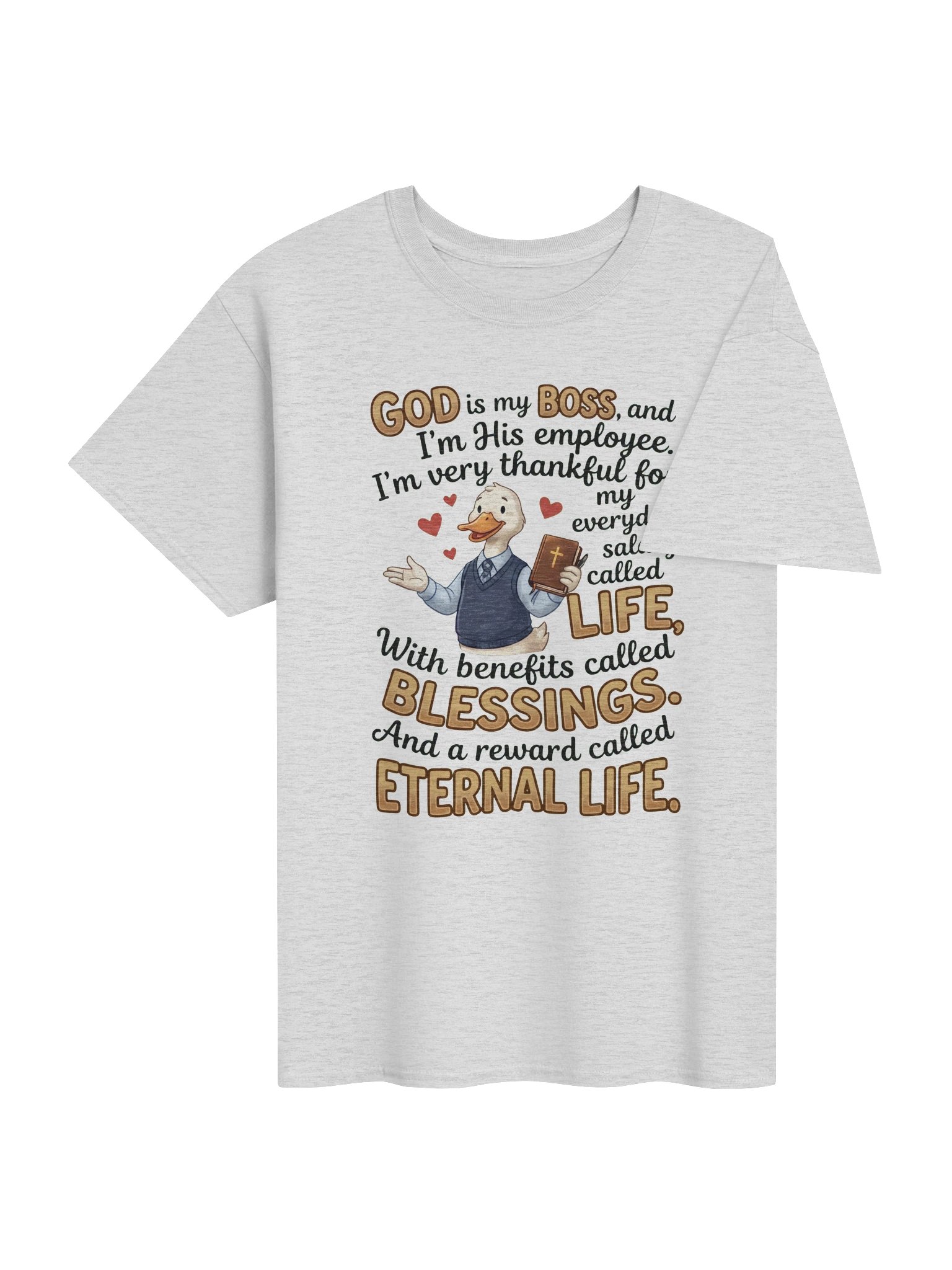 God Is My Boss Christian Duck T-Shirt - Faith & Blessings Unisex Tee product image (4)