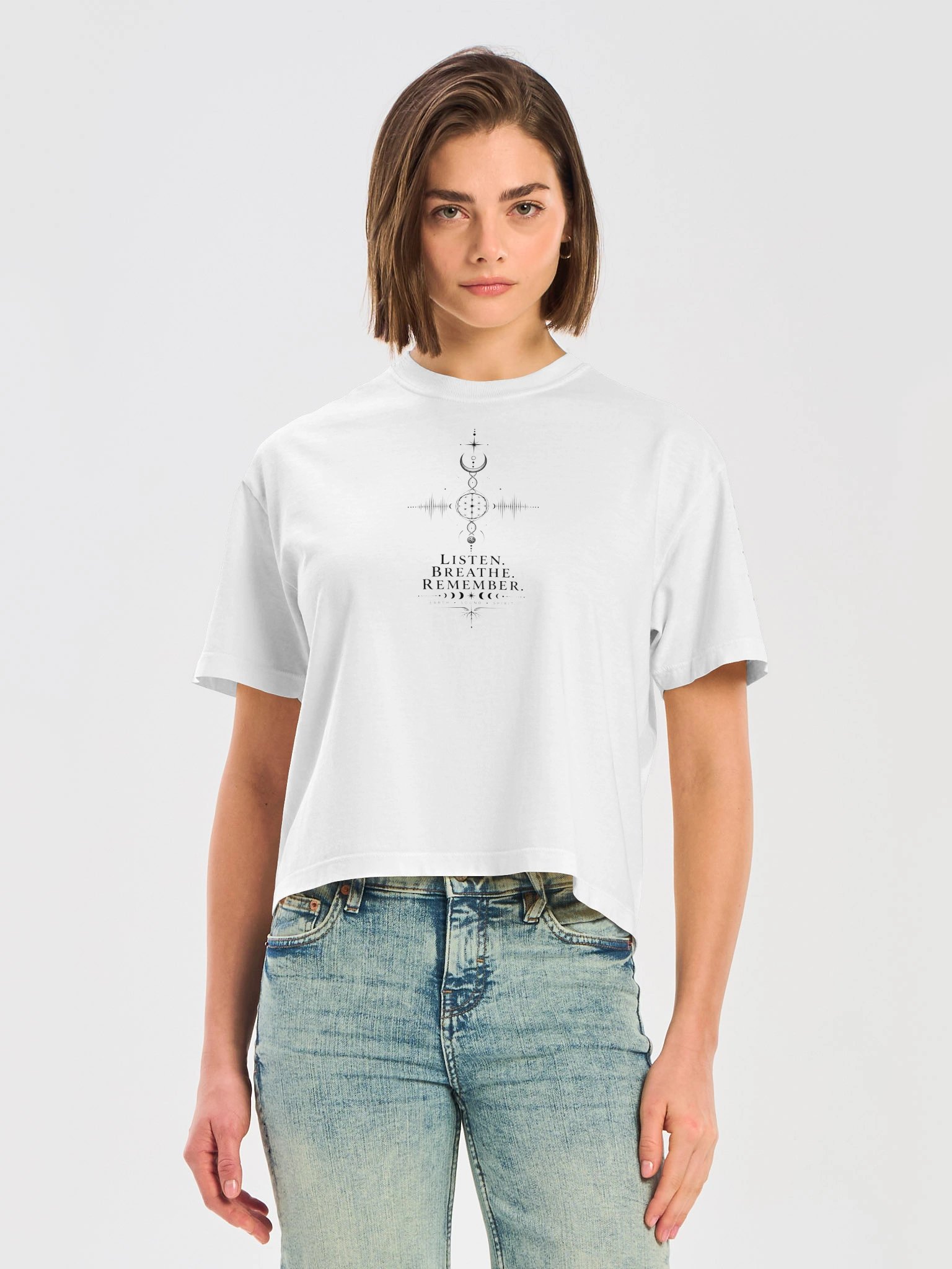 LISTEN BREATHE REMEMBER - WOMENS BOX TEE product image (11)